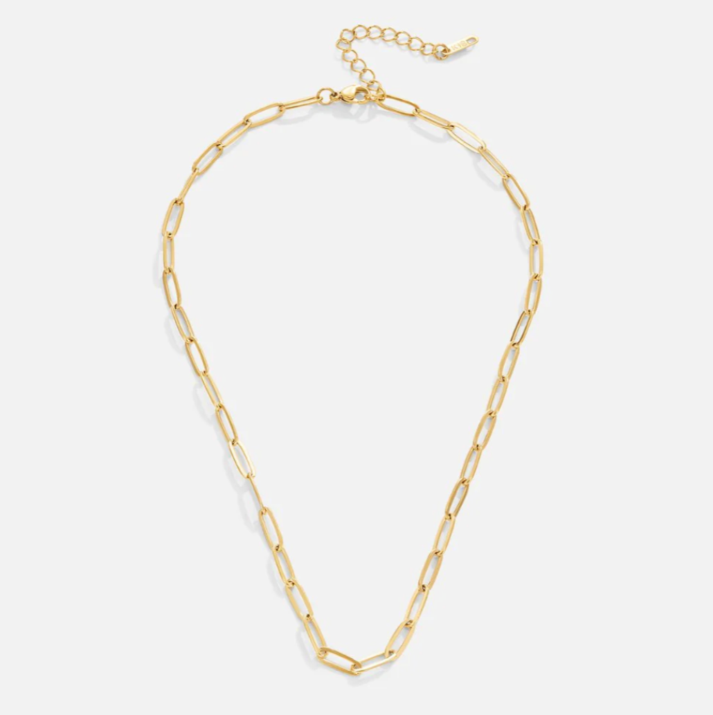 Conjunto de Pulsera y Collar de Eslabones Dorados