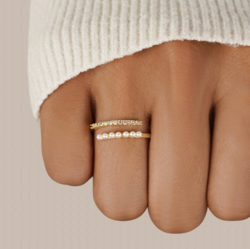 Conjunto Dorado con Perlas Naturales