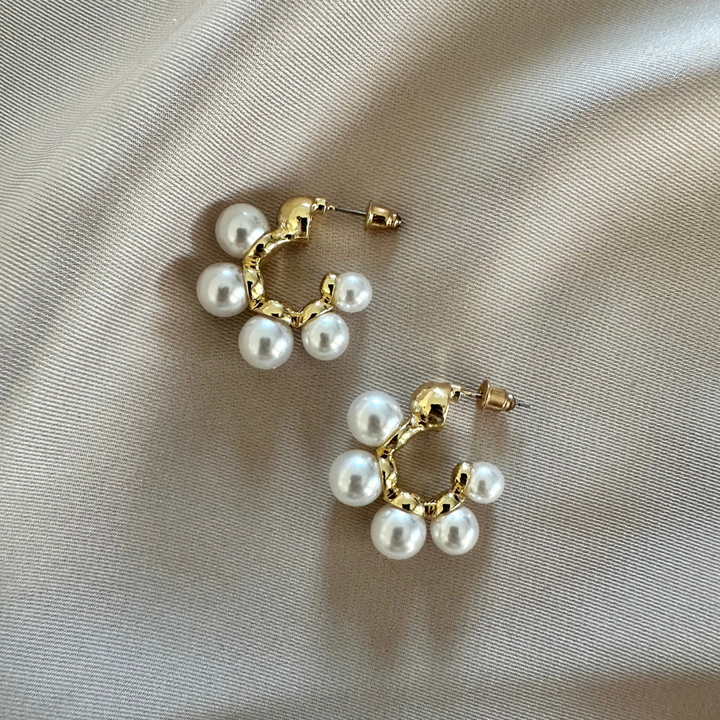 Polly – Aros dorados con perlas