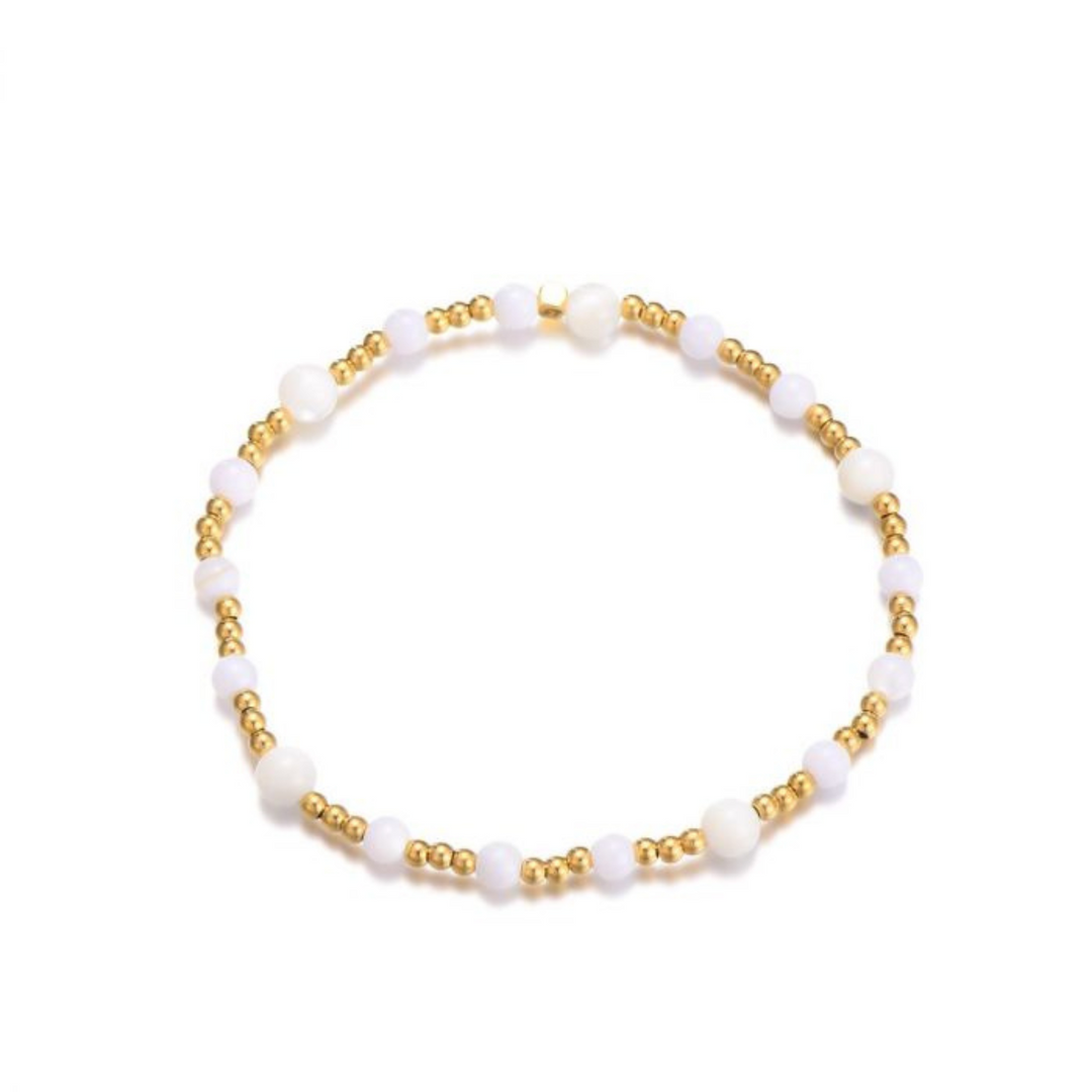 Patty – Pulsera dorada y blanca