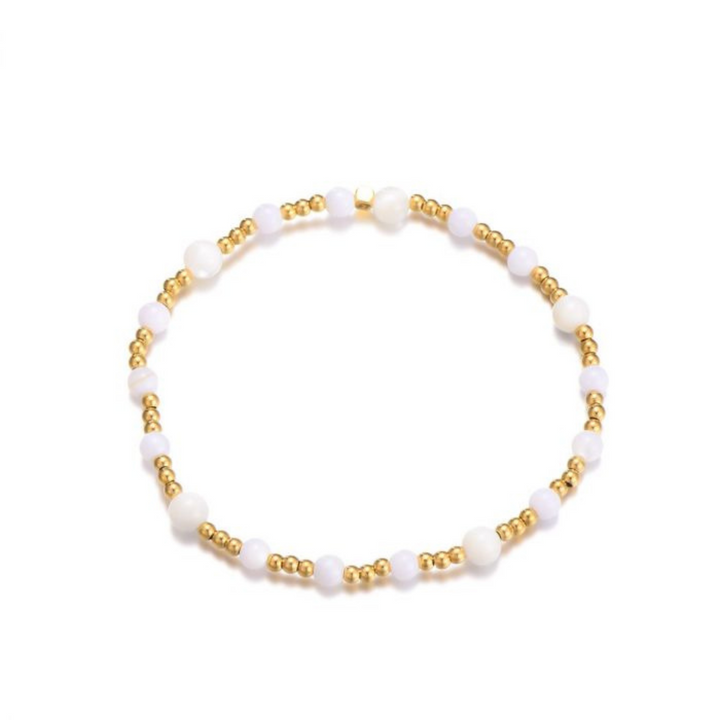 Patty – Pulsera dorada y blanca