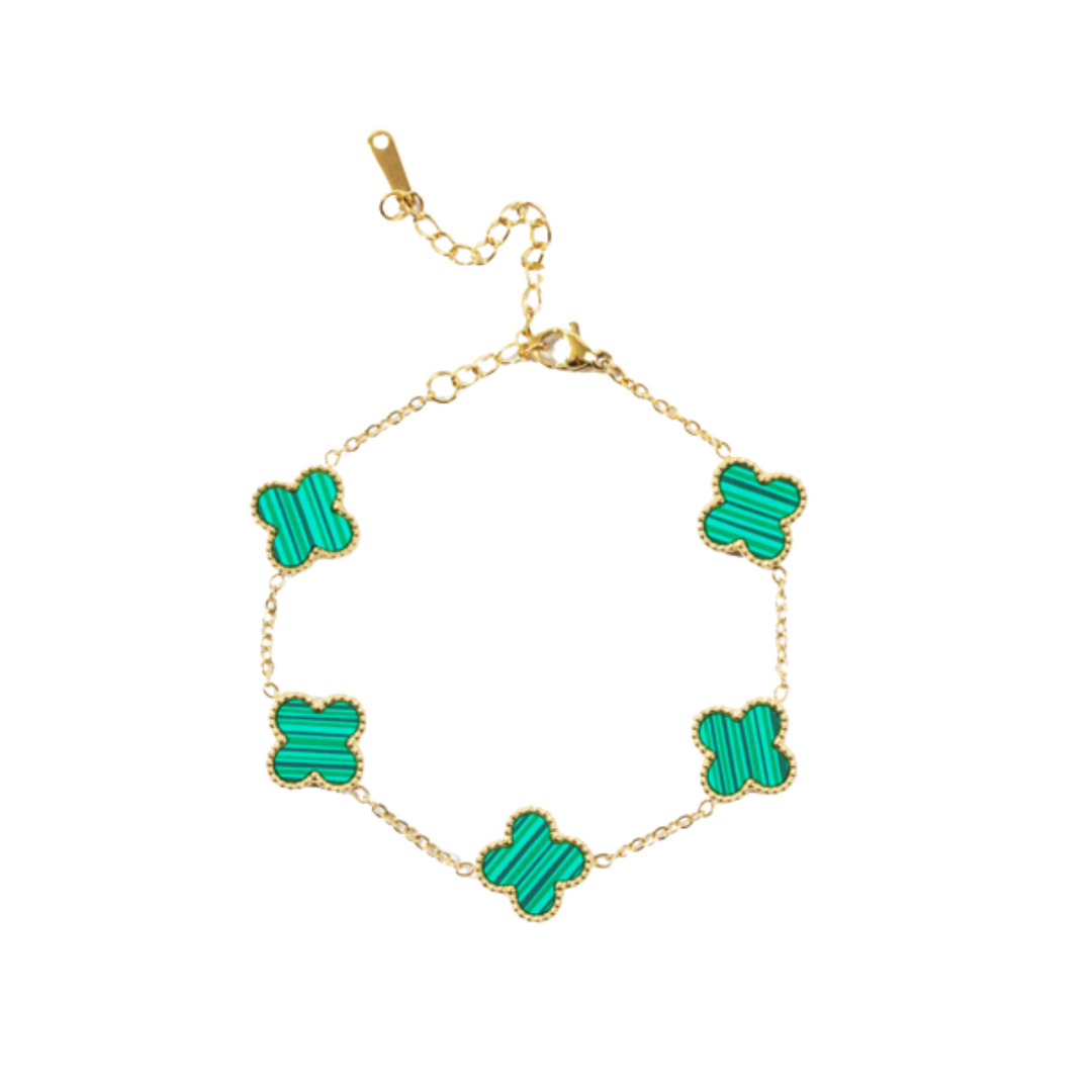 Jade – Pulsera dorada y verde