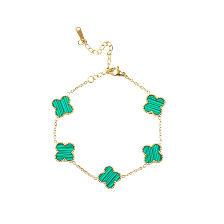Jade – Pulsera dorada y verde