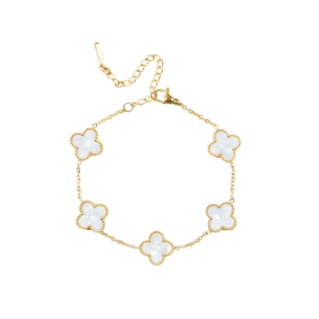 Jade – Pulsera dorada y blanca