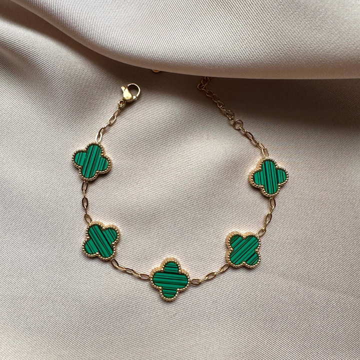 Jade – Pulsera dorada y verde