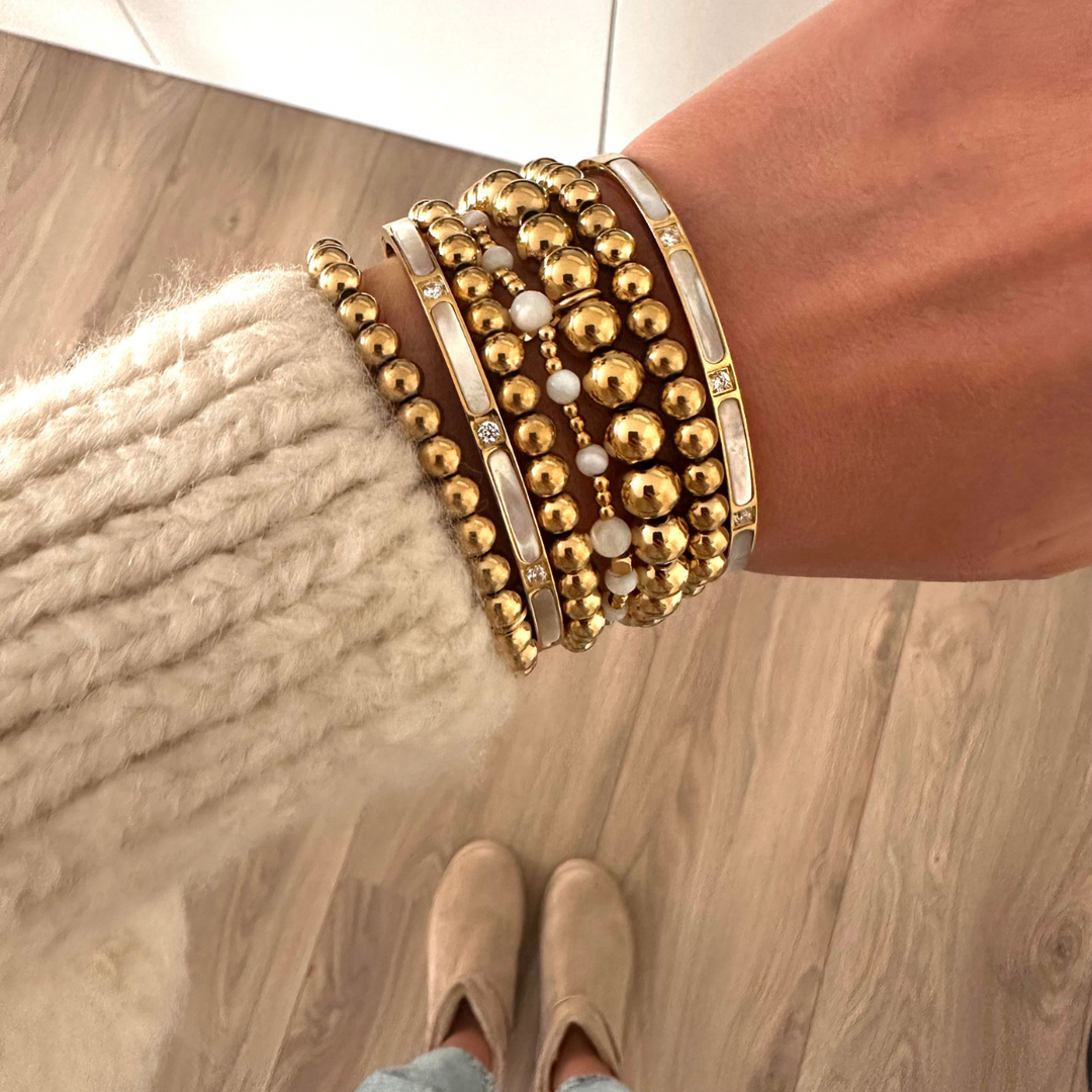 Patty – Pulsera dorada y blanca