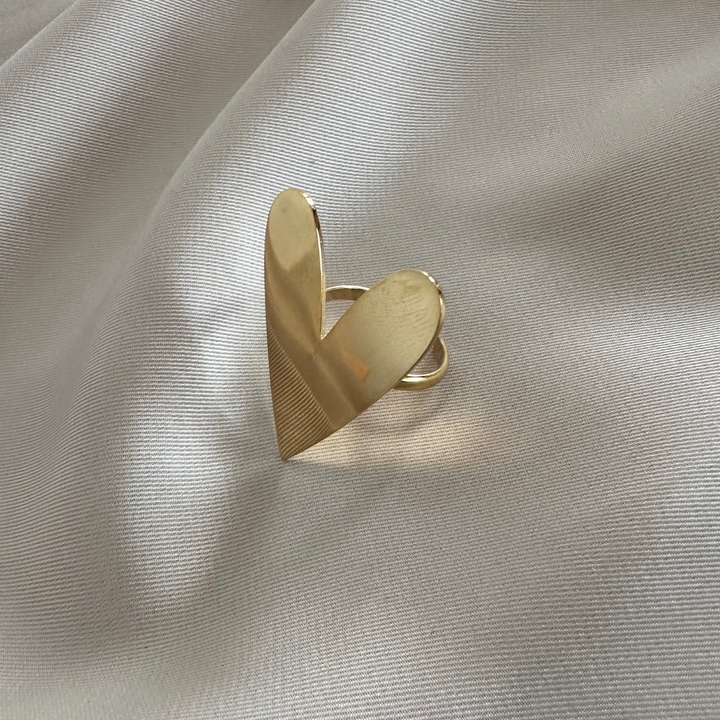 Cece Large – Anillo dorado efecto espejo