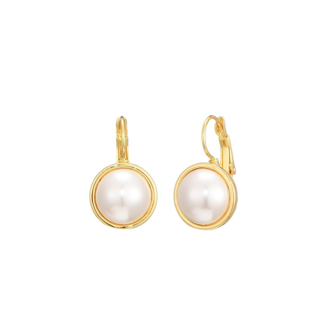 Perla – Pendientes dorados con perla