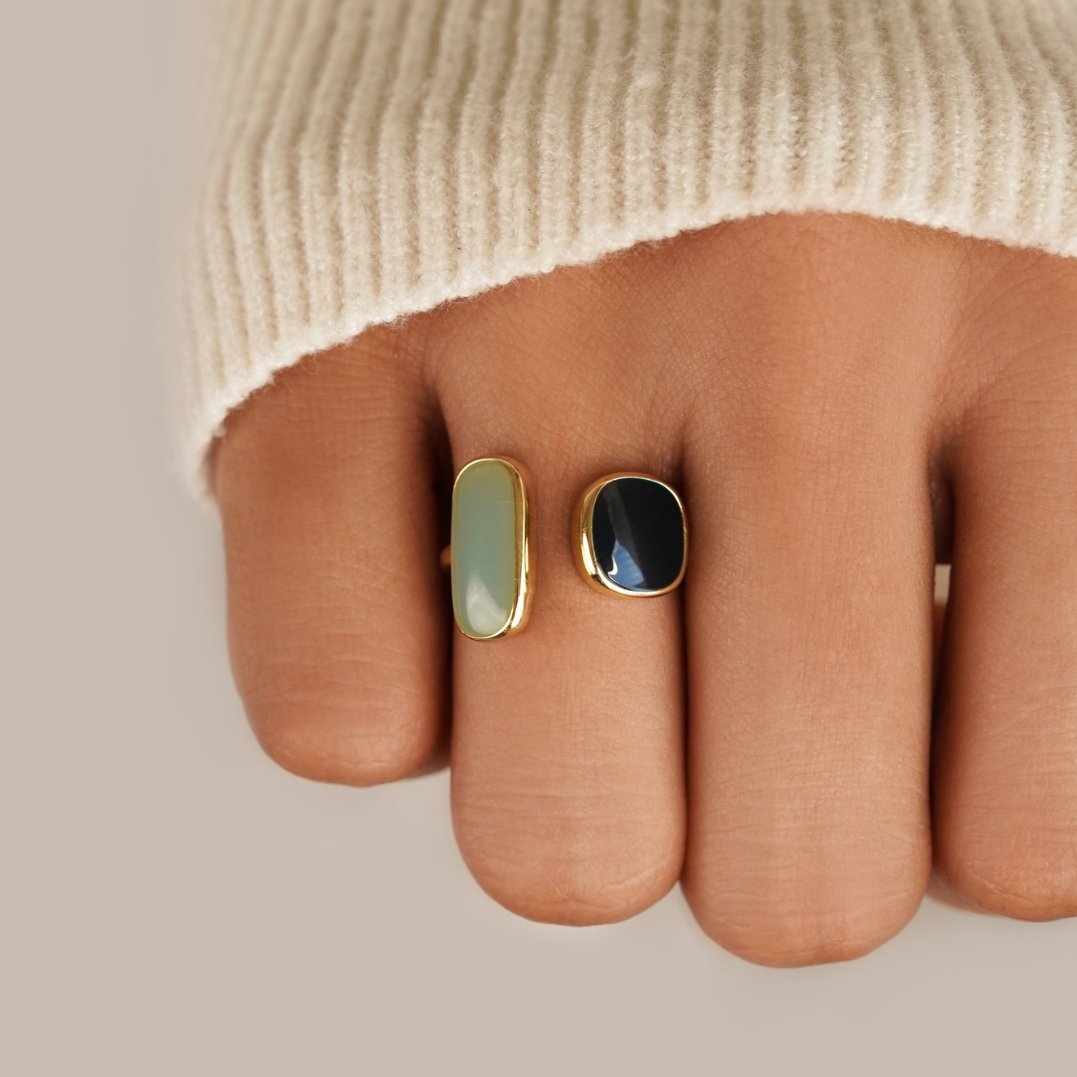 Aurora – Anillo minimalista bicolor