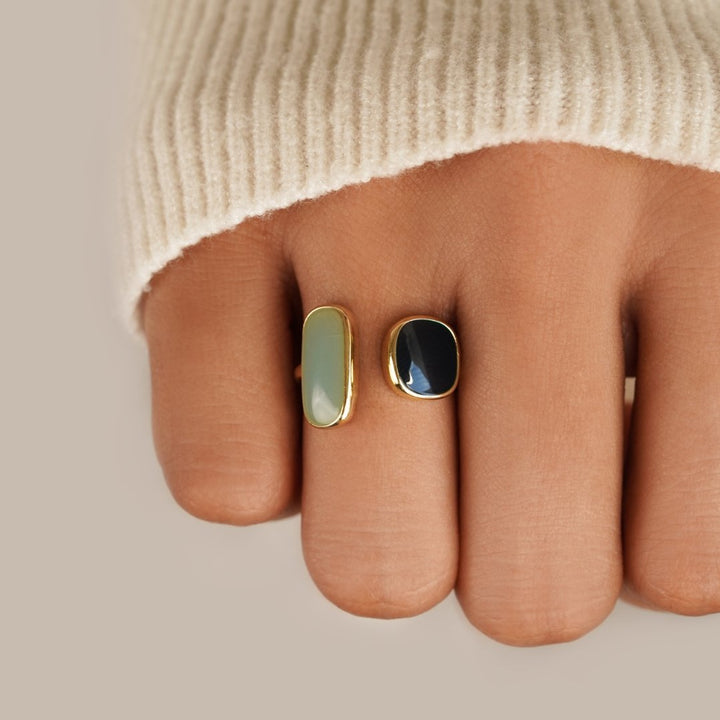 Aurora – Anillo minimalista bicolor