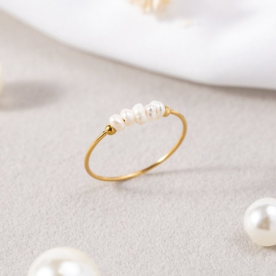 Grace – Anillo de perla de agua dulce elegante