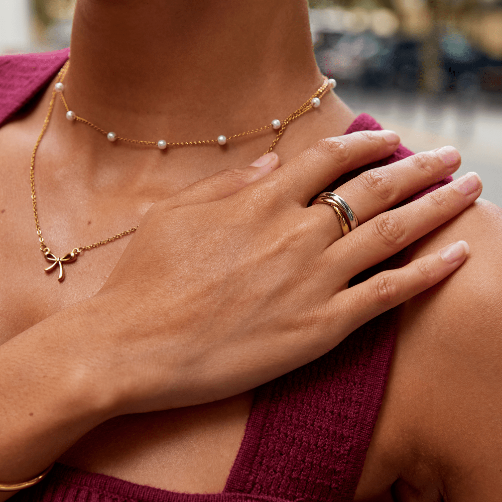 Elena – Anillo tricolor entrelazado