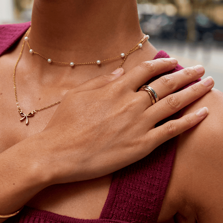 Elena – Anillo tricolor entrelazado