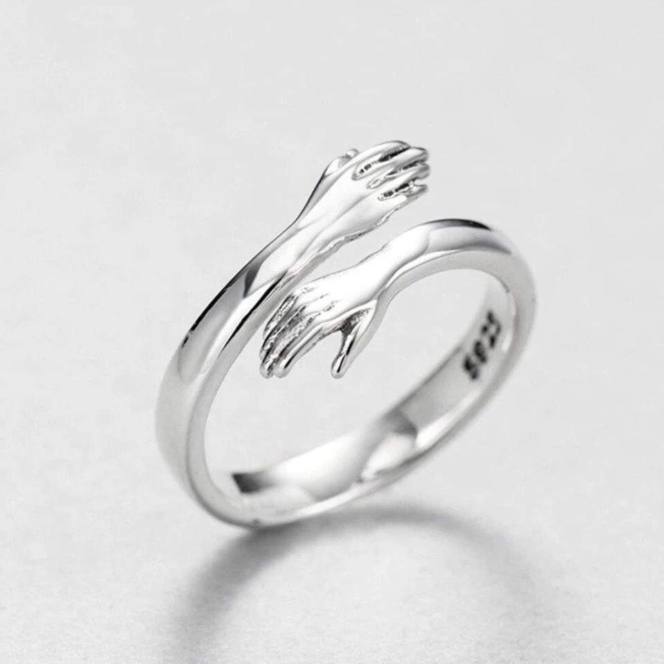 Diseño abrazo – Anillo ajustable en plata