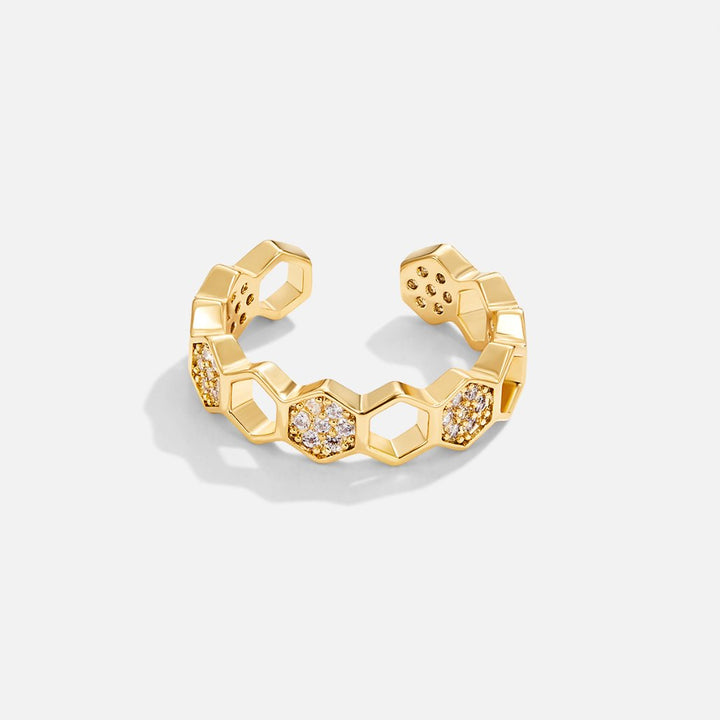 Biene – Anillo dorado con cristales de inspiración natural