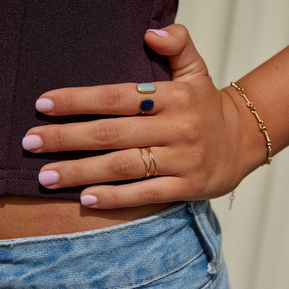 Infinity Loop – Anillo dorado con símbolo de infinito
