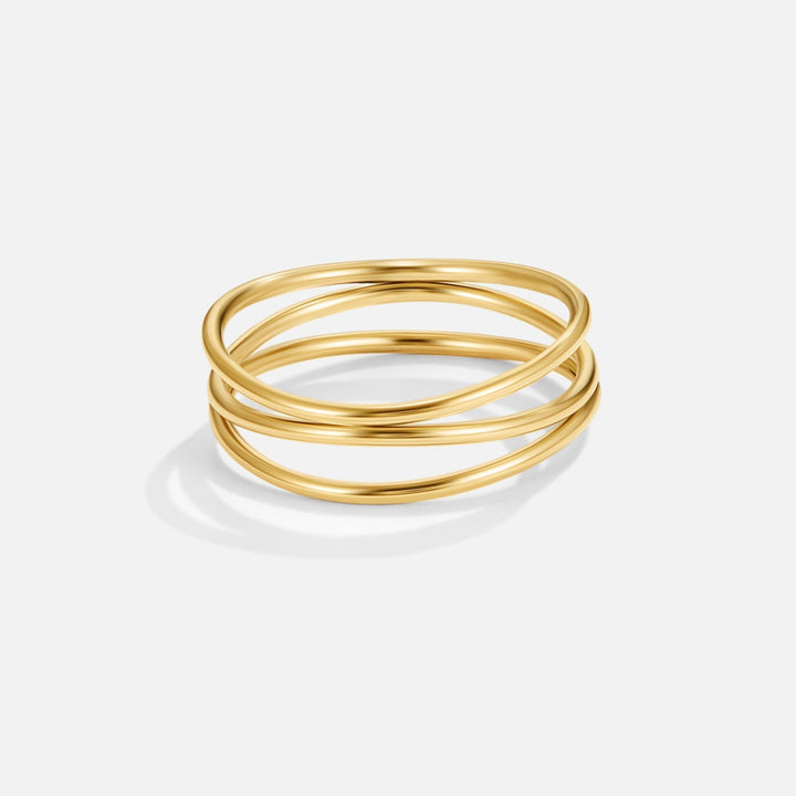 Infinity Loop – Anillo dorado con símbolo de infinito