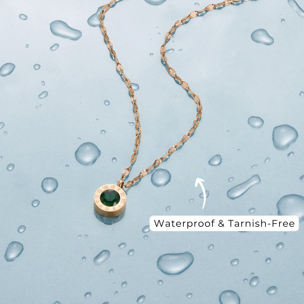 Athena – Collar con cristal verde