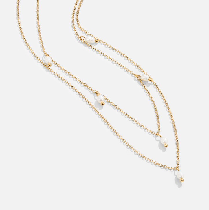 Collar en Capas con Perlas Colgantes