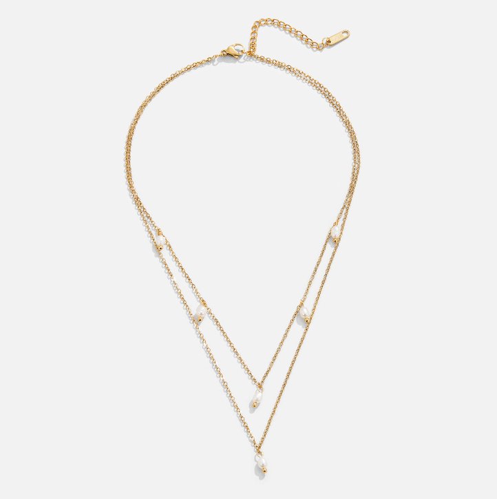 Collar en Capas con Perlas Colgantes