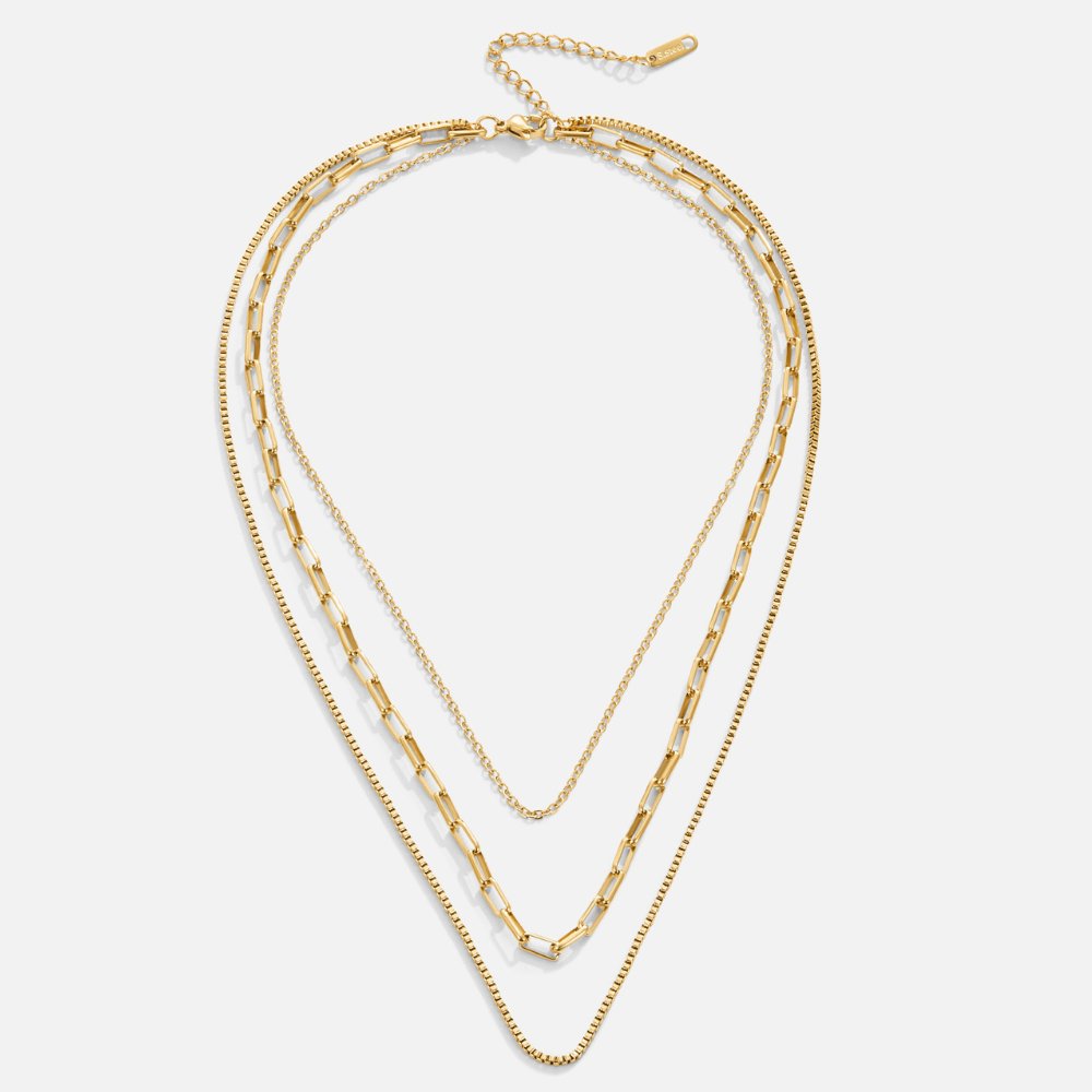 Collar en Capas con Perlas Colgantes