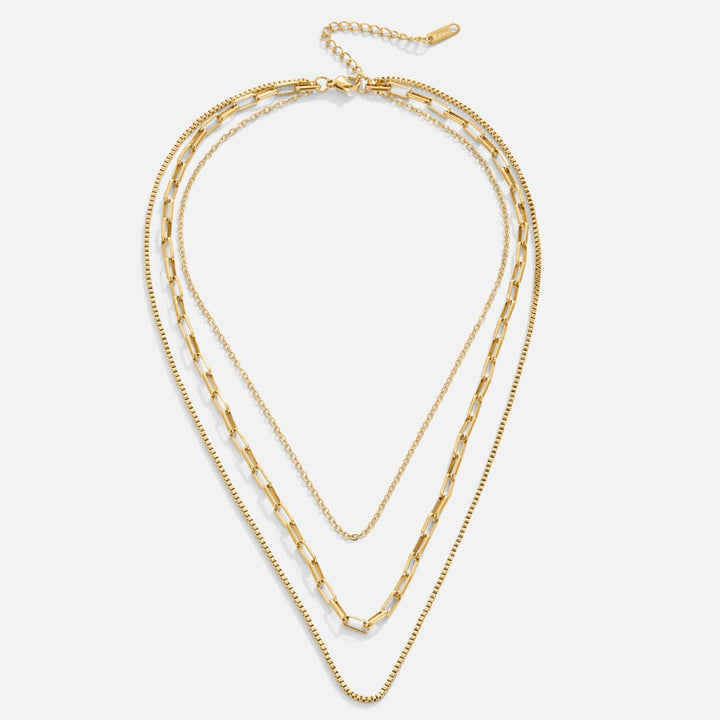 Collar en Capas con Perlas Colgantes