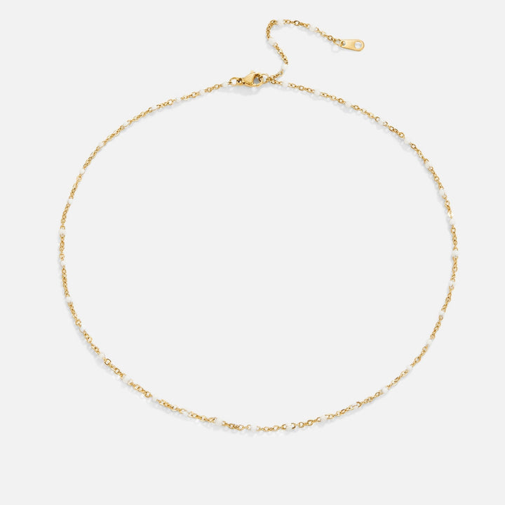 Collar de Cuentas Blancas Minimalista