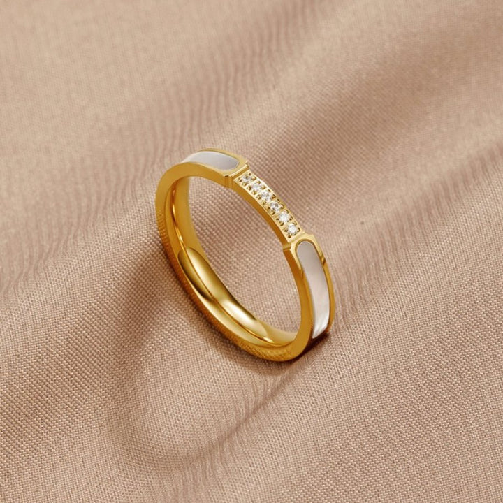 Unity – Anillo con perla y cristal brillante
