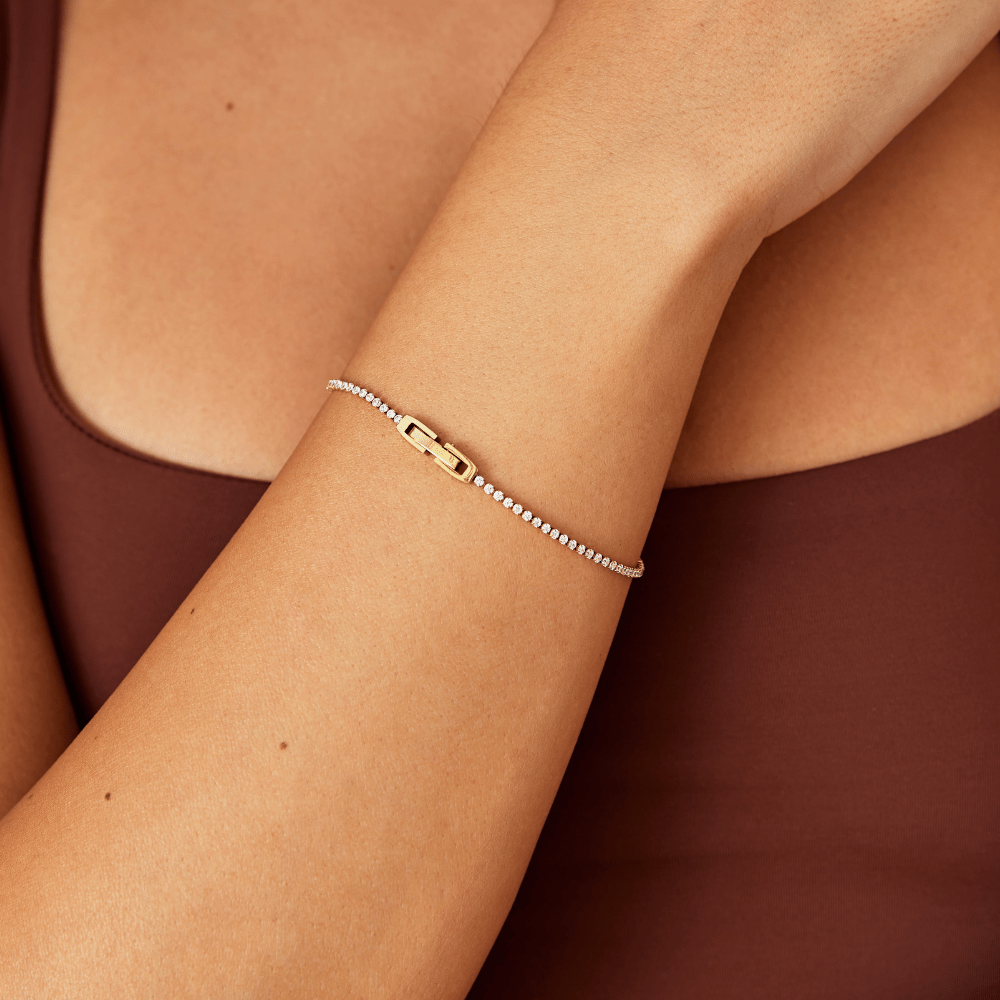 Pulsera de Oro con Cristales