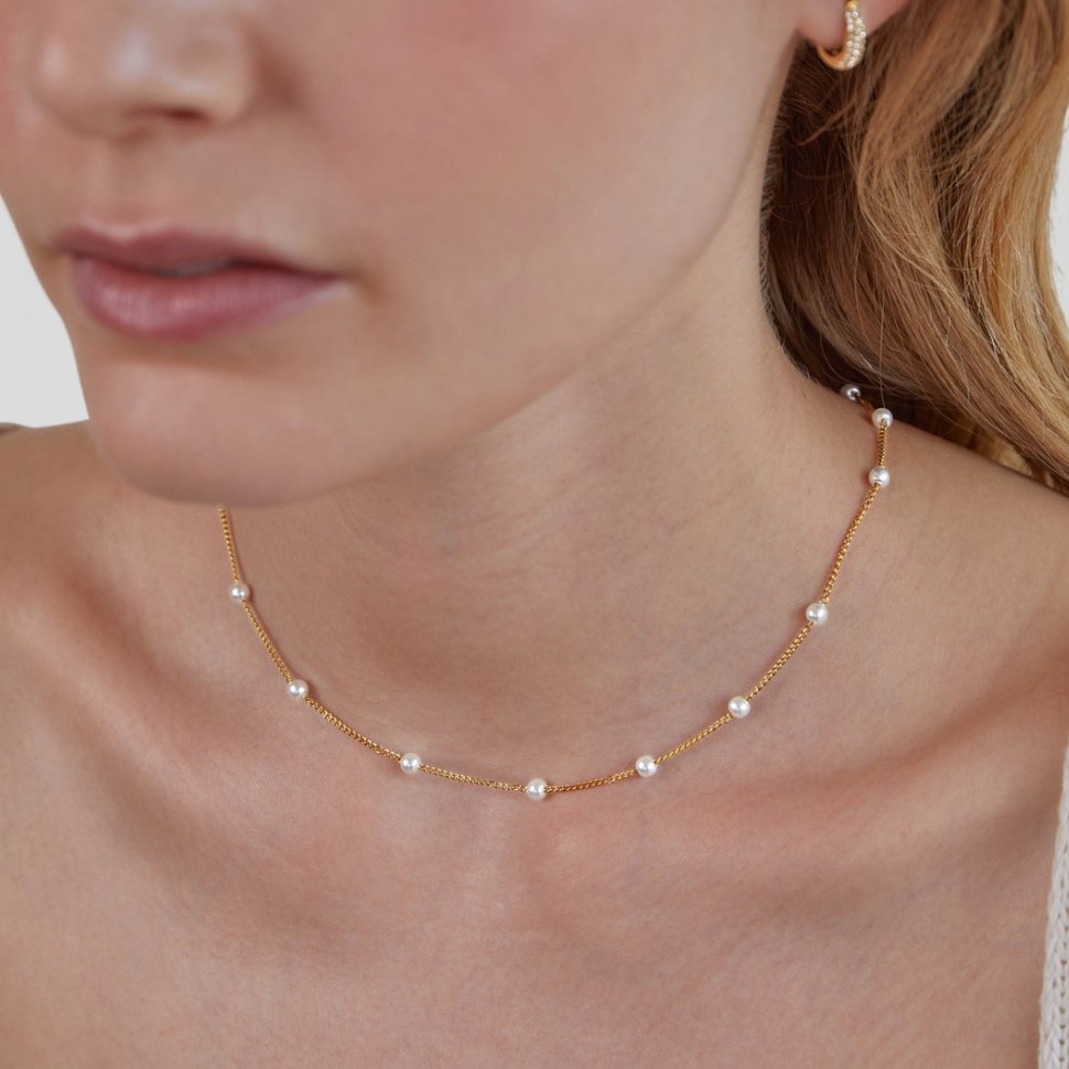 Collar de Perlas y Oro Puro