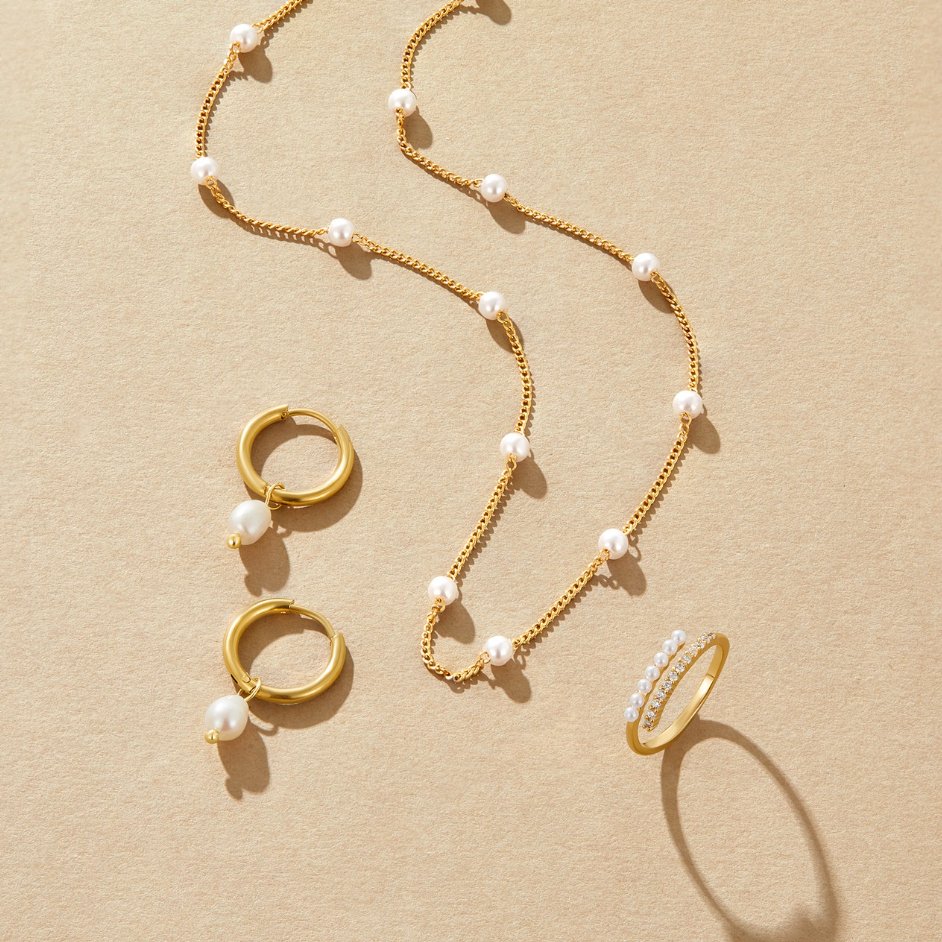 Collar de Perlas y Oro Puro