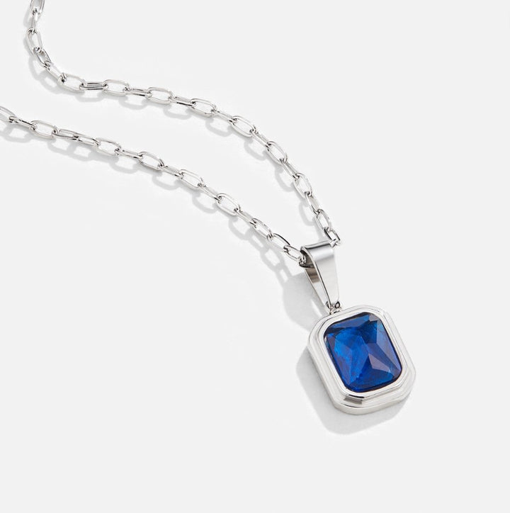 Collar océano – Colgante azul en cadena de plata