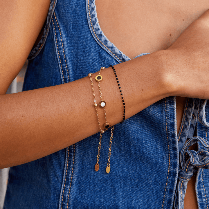 Pulsera con Ónix y Piedra Blanca