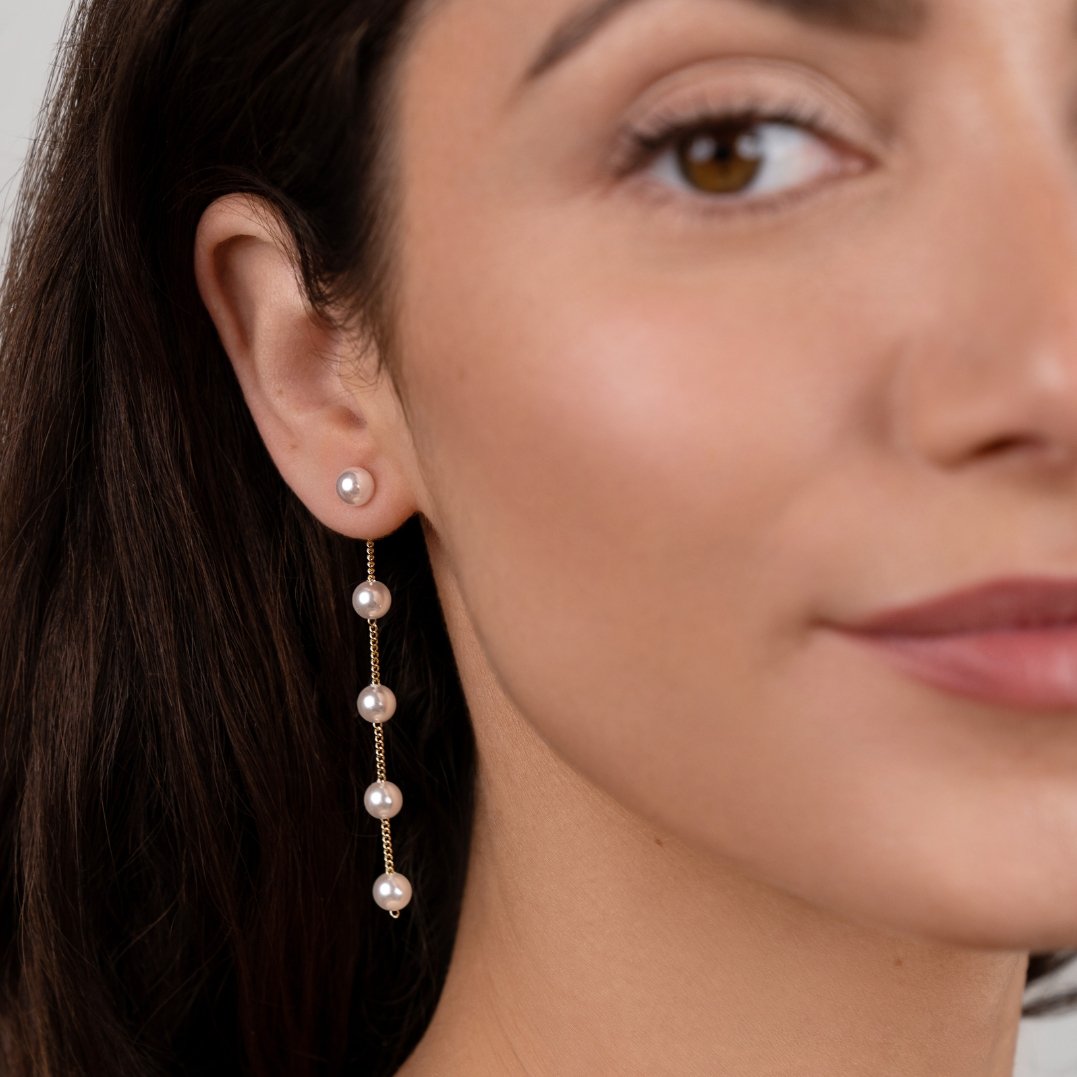 Isla – Pendientes colgantes con perla