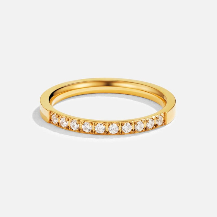 Luna – Anillo con cristal dorado