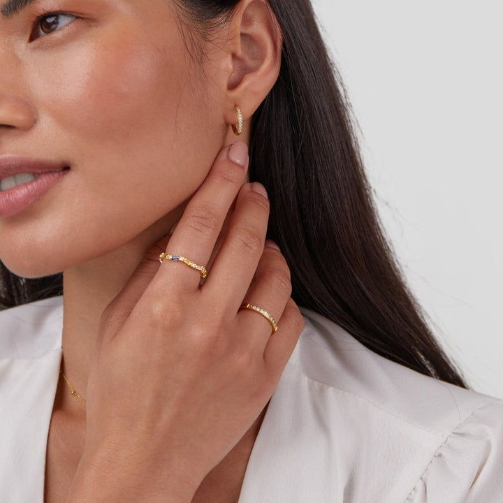 Luna – Anillo con cristal dorado