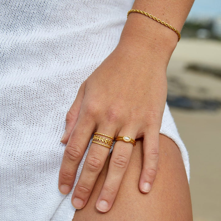 Pulsera de Oro Trenzado Chic