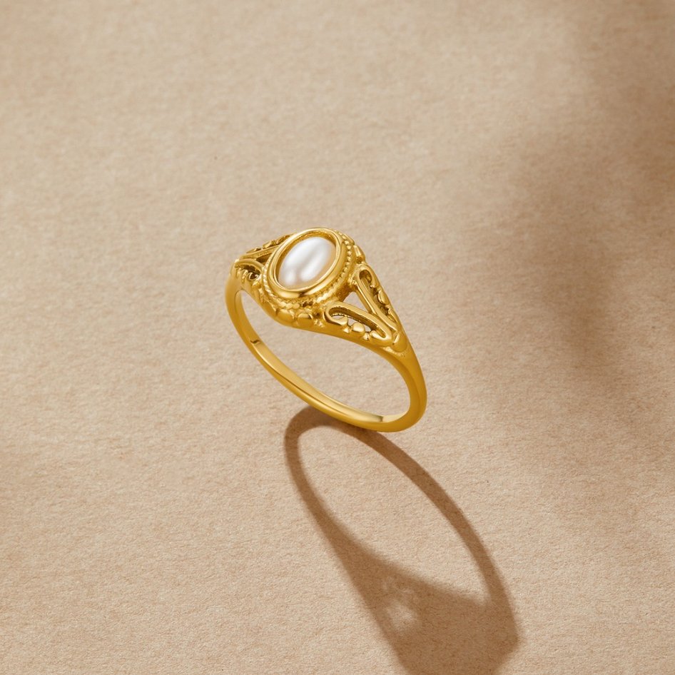 Royal – Anillo vintage con perlas naturales