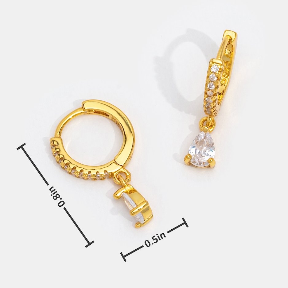 Pendientes premium – Cristal brillante y baño dorado