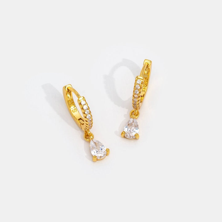 Pendientes premium – Cristal brillante y baño dorado