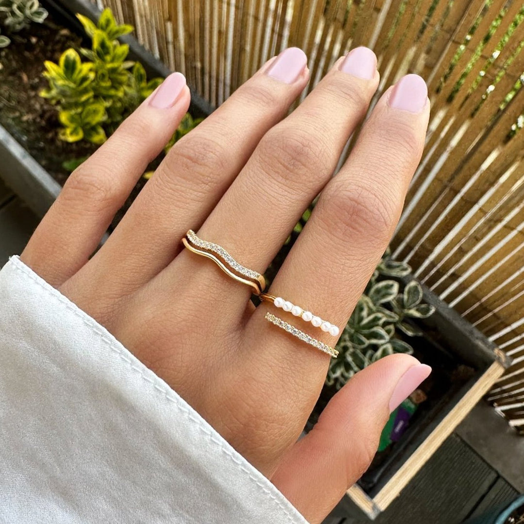 Wrap Me – Anillo con perla y cristal