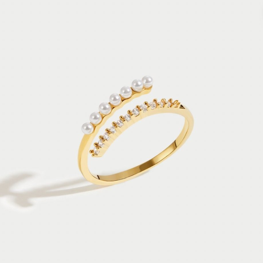 Wrap Me – Anillo con perla y cristal